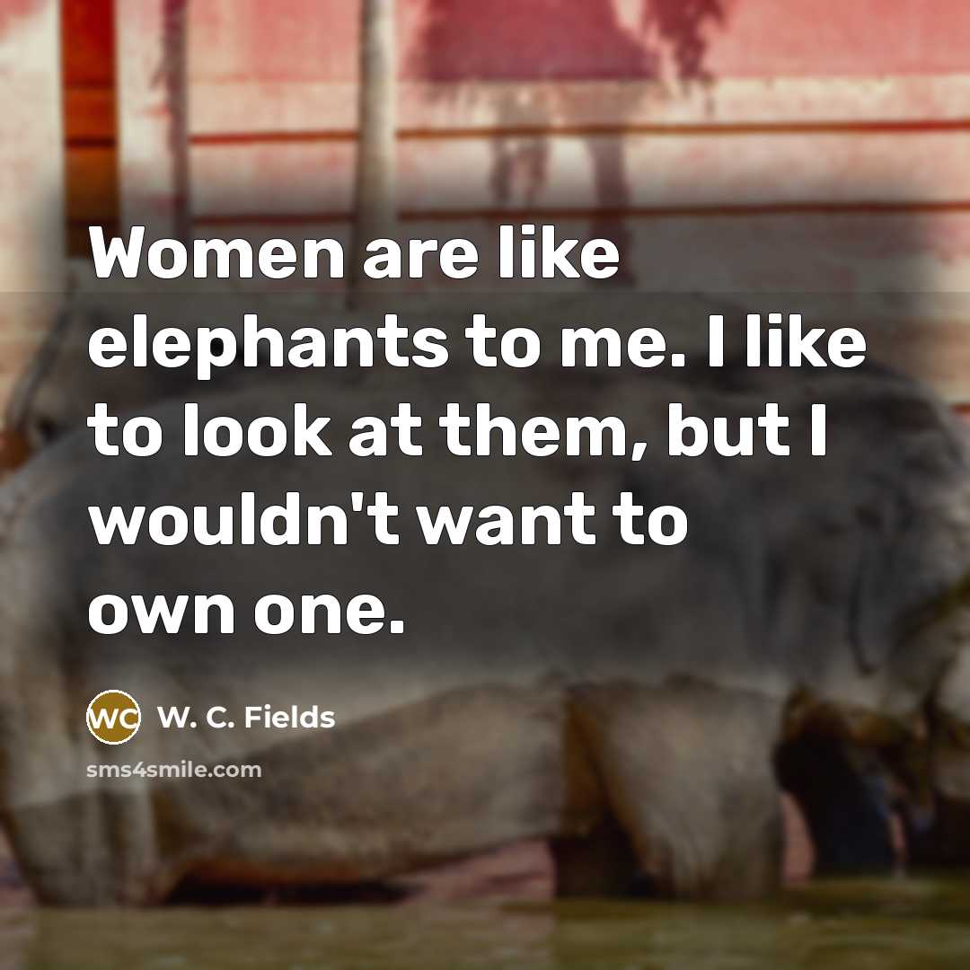 “Women are like elephants to me. I like to look…” quote by W. C. Fields