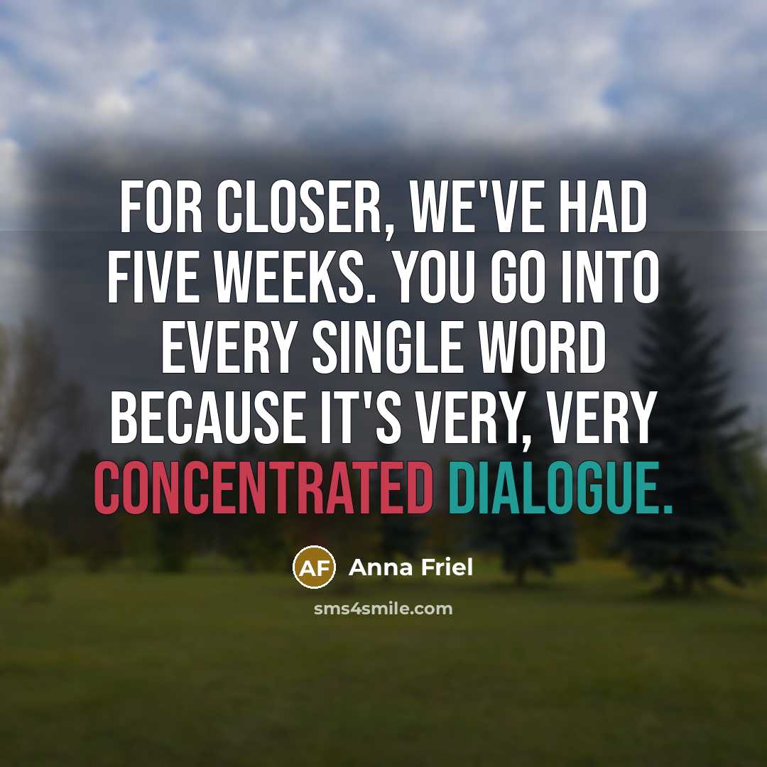 “For Closer, we've had five weeks. You go into every…” quote by Anna Friel