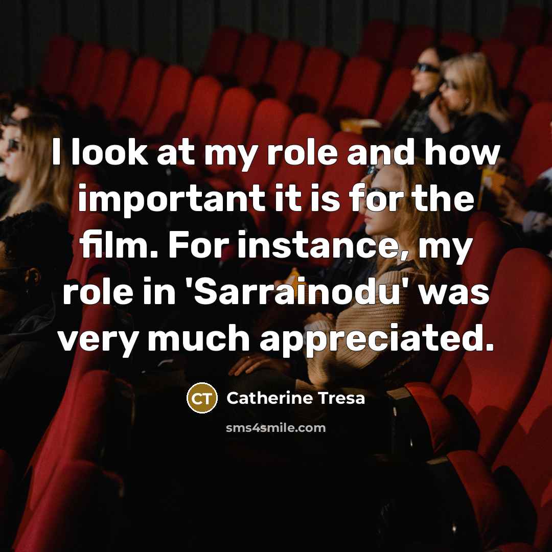 “I look at my role and how important it is…” quote by Catherine Tresa