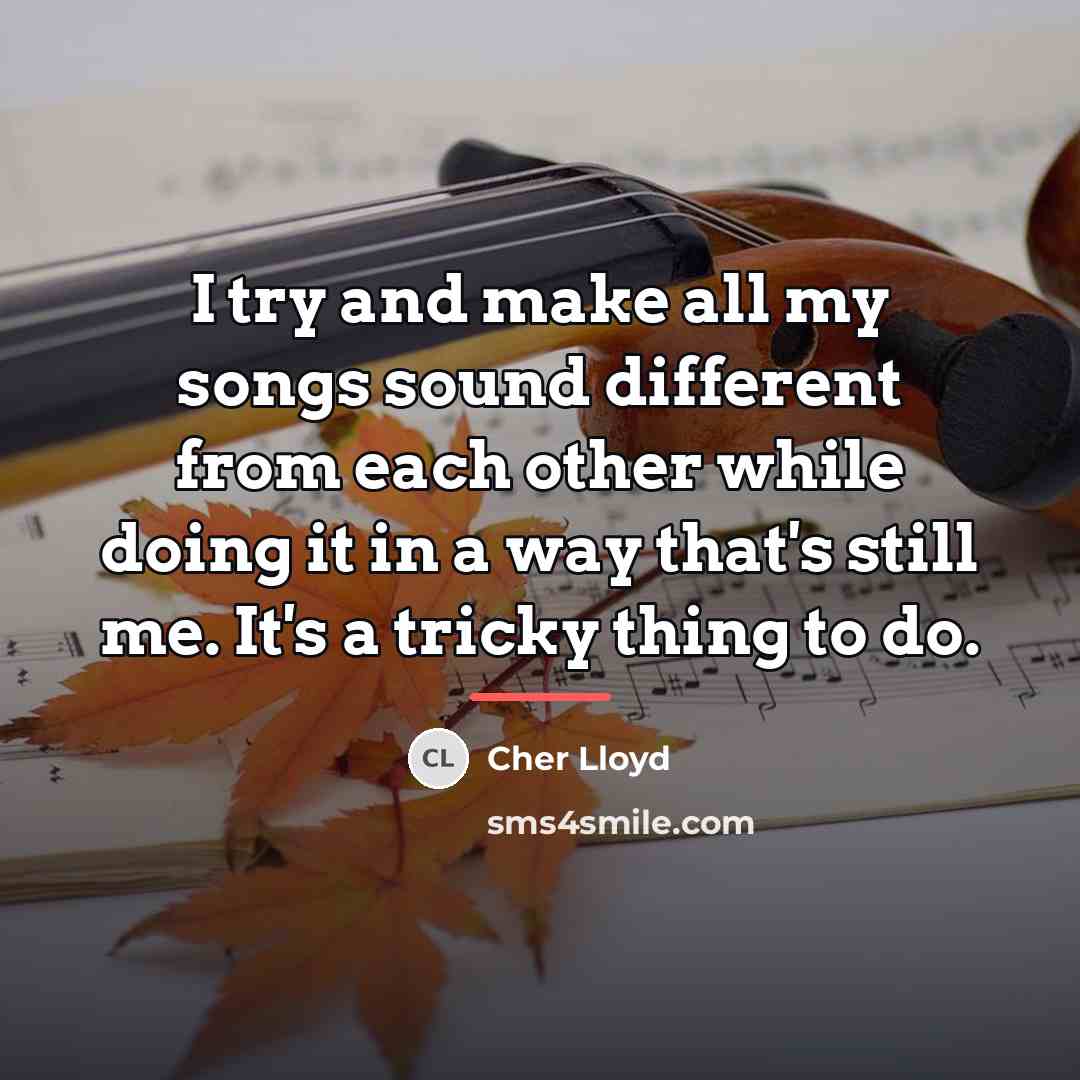 “I try and make all my songs sound different from…” quote by Cher Lloyd