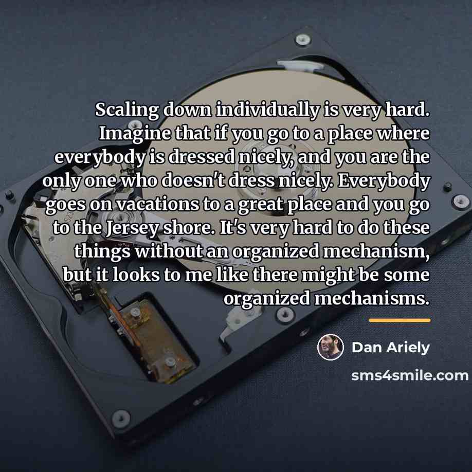 “Scaling down individually is very hard. Imagine that if you…” quote by Dan Ariely