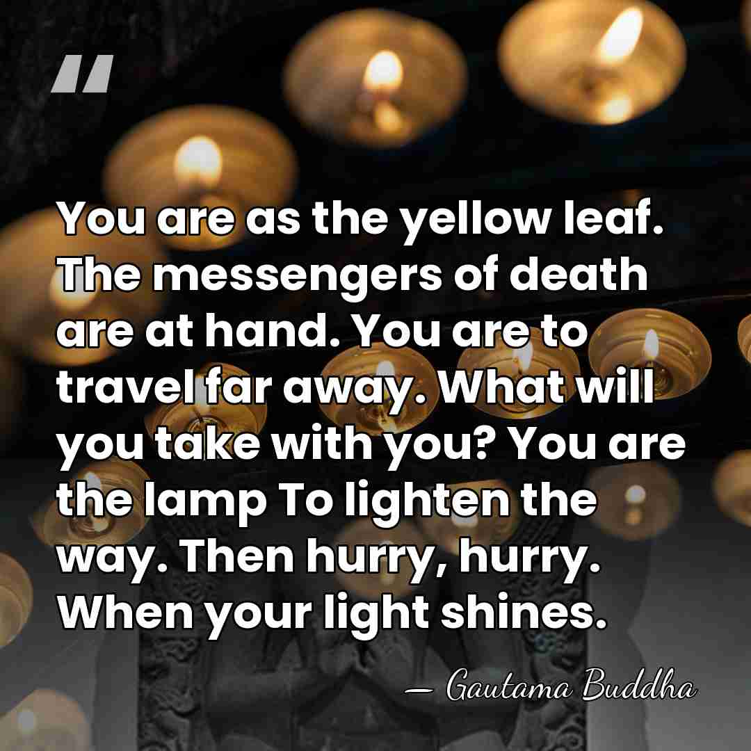 You are as the yellow leaf. The messengers of death are at&hellip; - Gautama Buddha