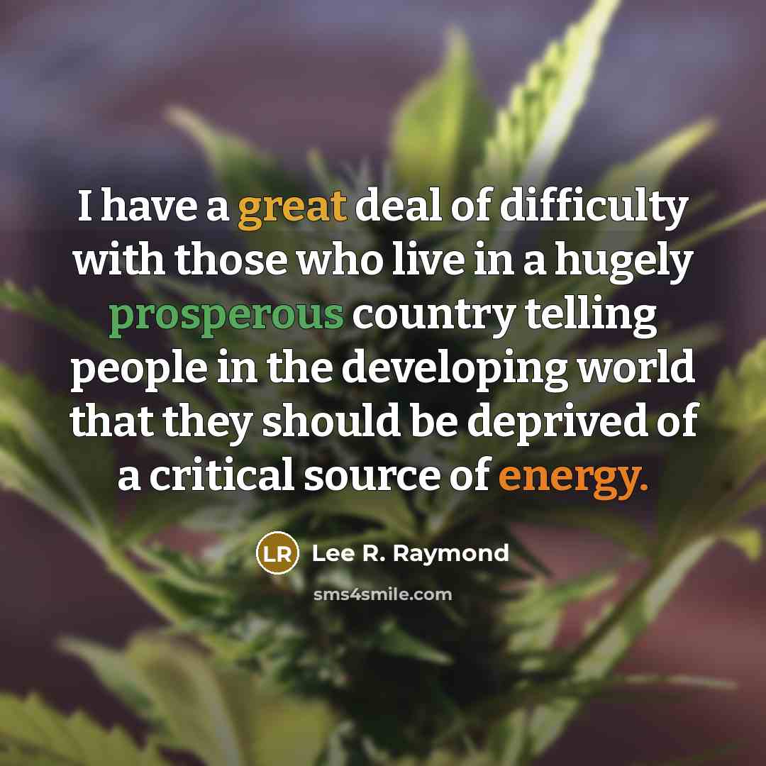 “I have a great deal of difficulty with those who…” quote by Lee R. Raymond