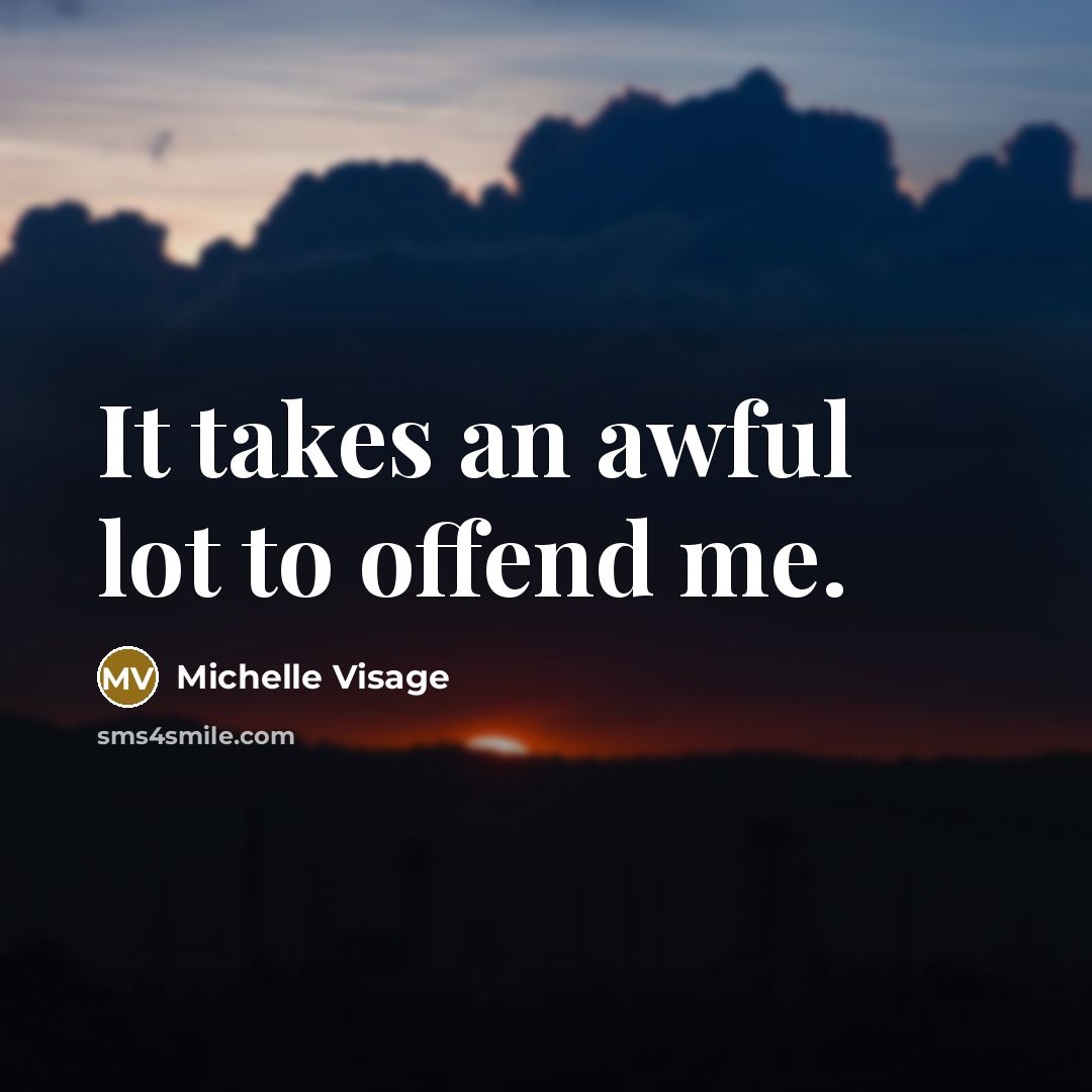 “It takes an awful lot to offend me.…” quote by Michelle Visage