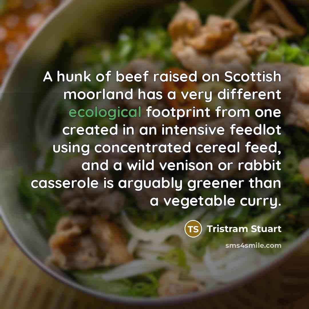 “A hunk of beef raised on Scottish moorland has a…” quote by Tristram Stuart