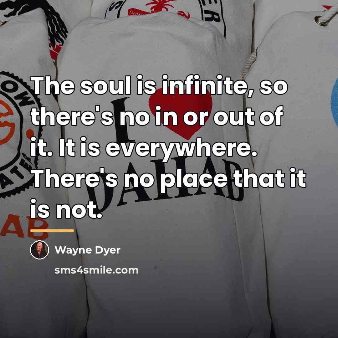 “The soul is infinite, so there's no in or out…” quote by Wayne Dyer
