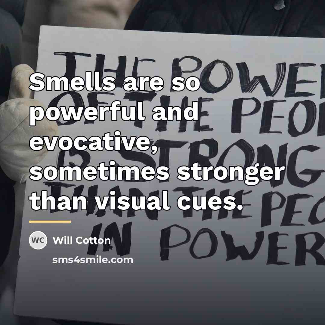 “Smells are so powerful and evocative, sometimes stronger than visual…” quote by Will Cotton
