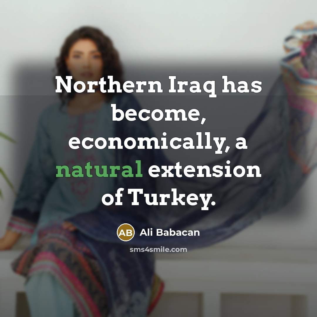 “Northern Iraq has become, economically, a natural extension of Turkey.…” quote by Ali Babacan