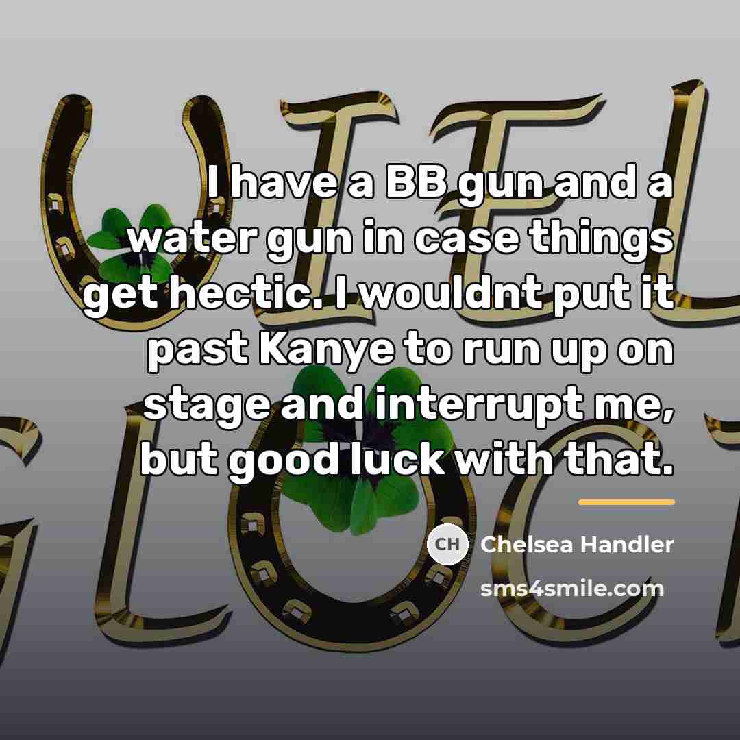 “I have a BB gun and a water gun in…” quote by Chelsea Handler