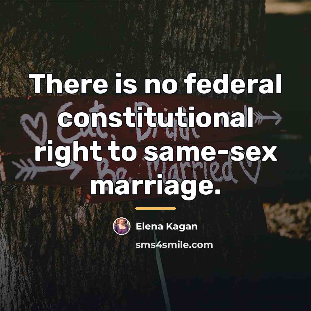 “There is no federal constitutional right to same-sex marriage.…” quote by Elena Kagan