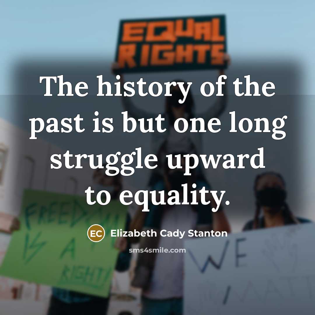 “The history of the past is but one long struggle…” quote by Elizabeth Cady Stanton
