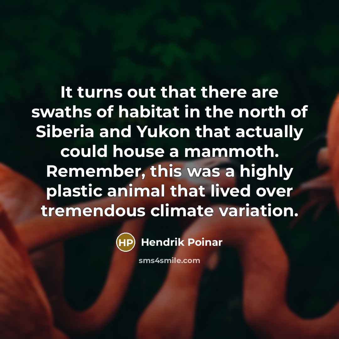 “It turns out that there are swaths of habitat in…” quote by Hendrik Poinar