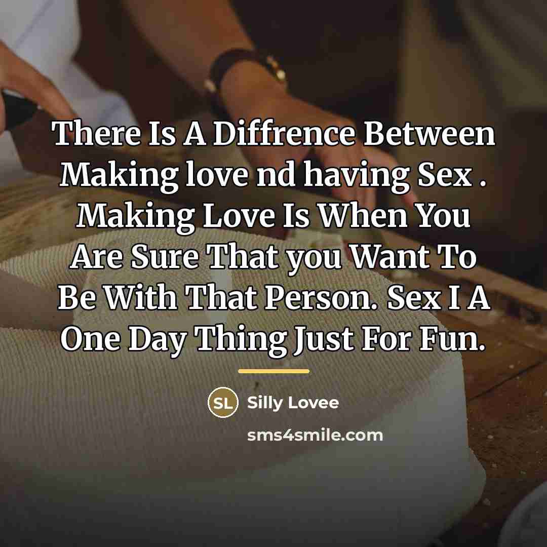“There Is A Diffrence Between Making love nd having Sex…” quote by Silly Lovee