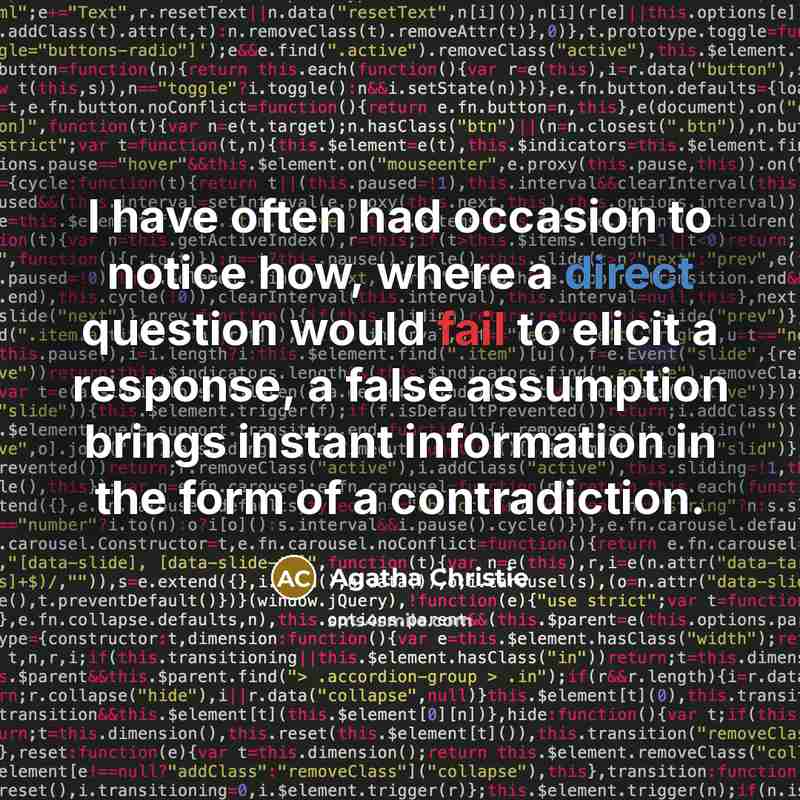 “I have often had occasion to notice how, where a…” quote by Agatha Christie