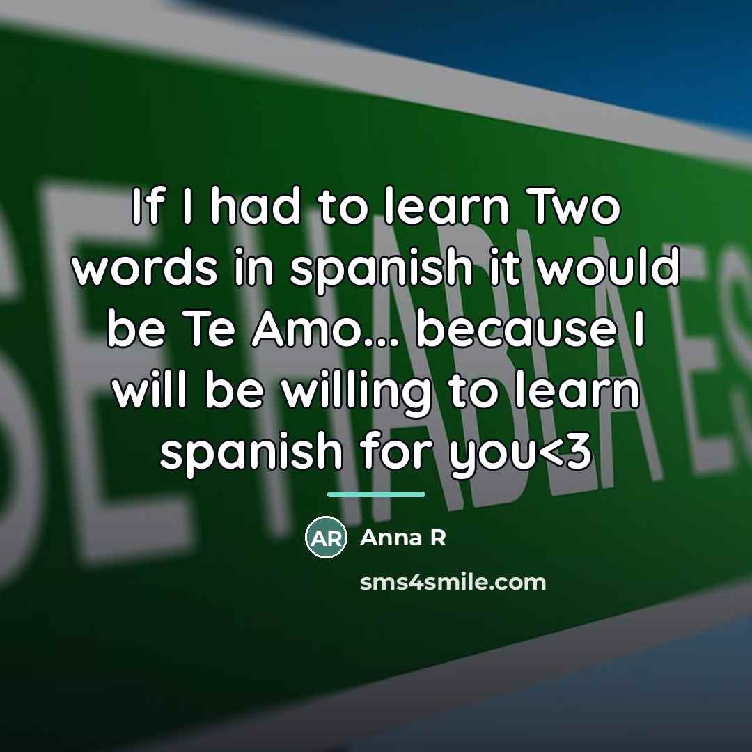 “If I had to learn Two words in spanish it…” quote by Anna R