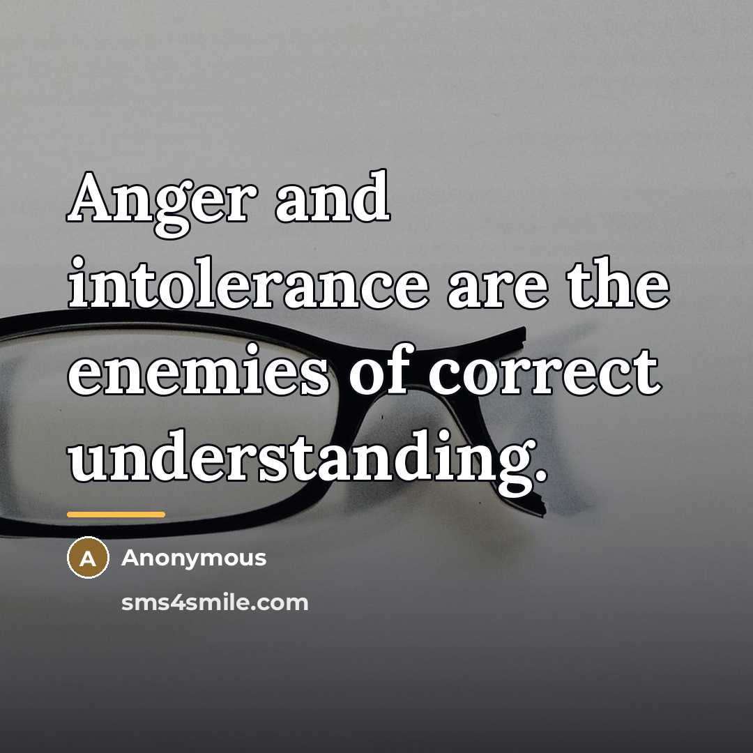 “Anger and intolerance are the enemies of correct understanding.…” quote by Anonymous