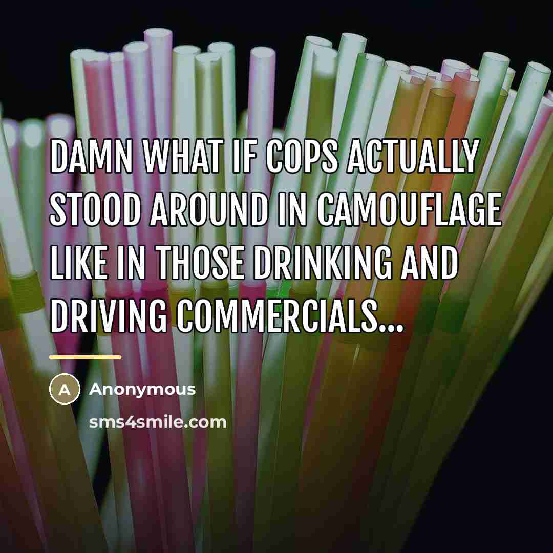 “Damn what if cops actually stood around in camouflage like…” quote by Anonymous