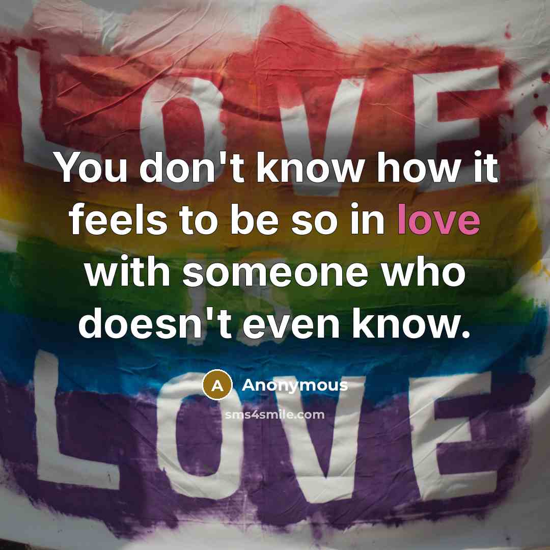 “You don't know how it feels to be so in…” quote by Anonymous