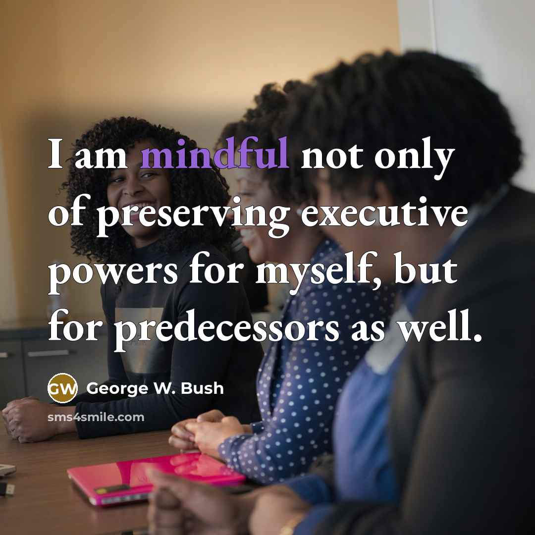 “I am mindful not only of preserving executive powers for…” quote by George W. Bush