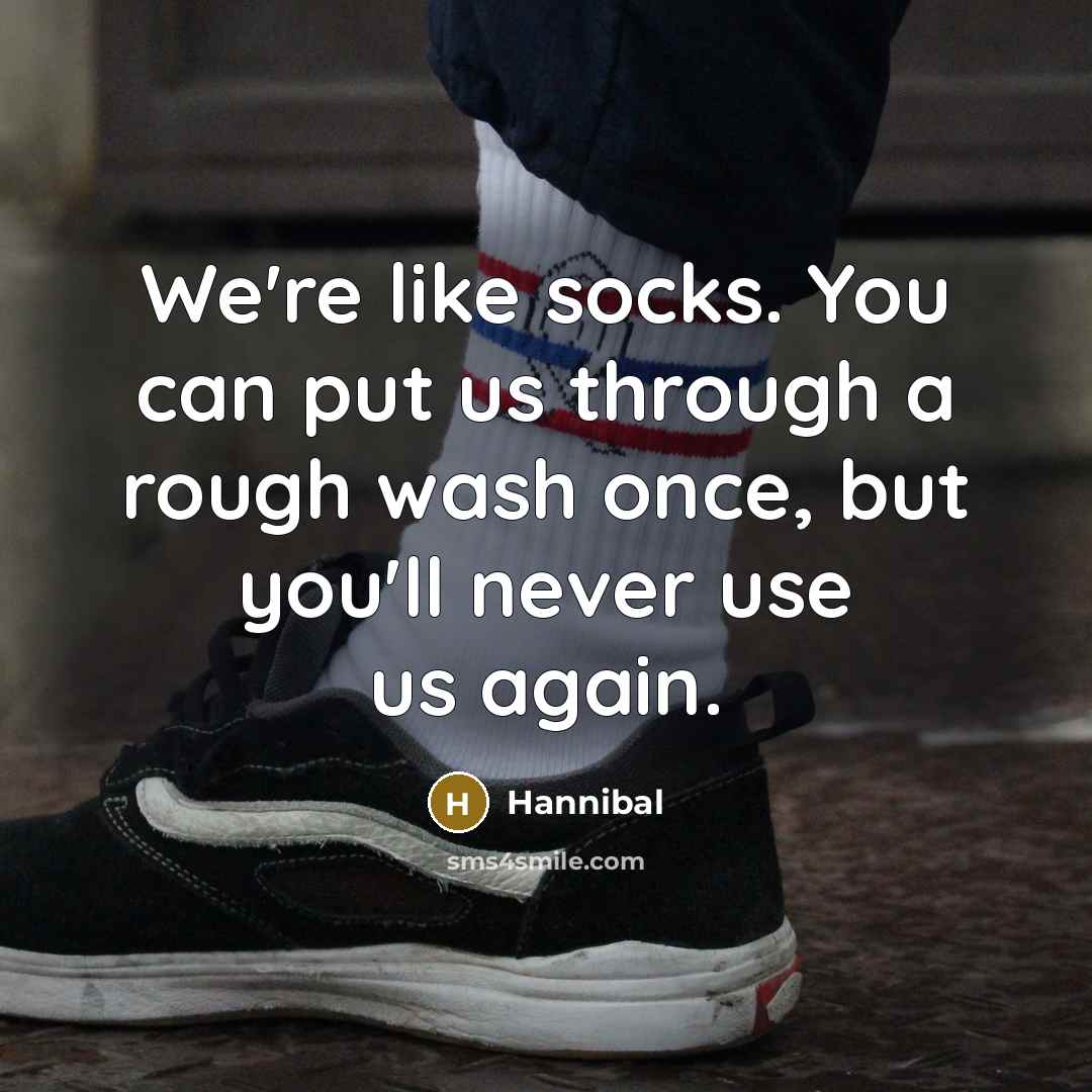 “We're like socks. You can put us through a rough…” quote by Hannibal