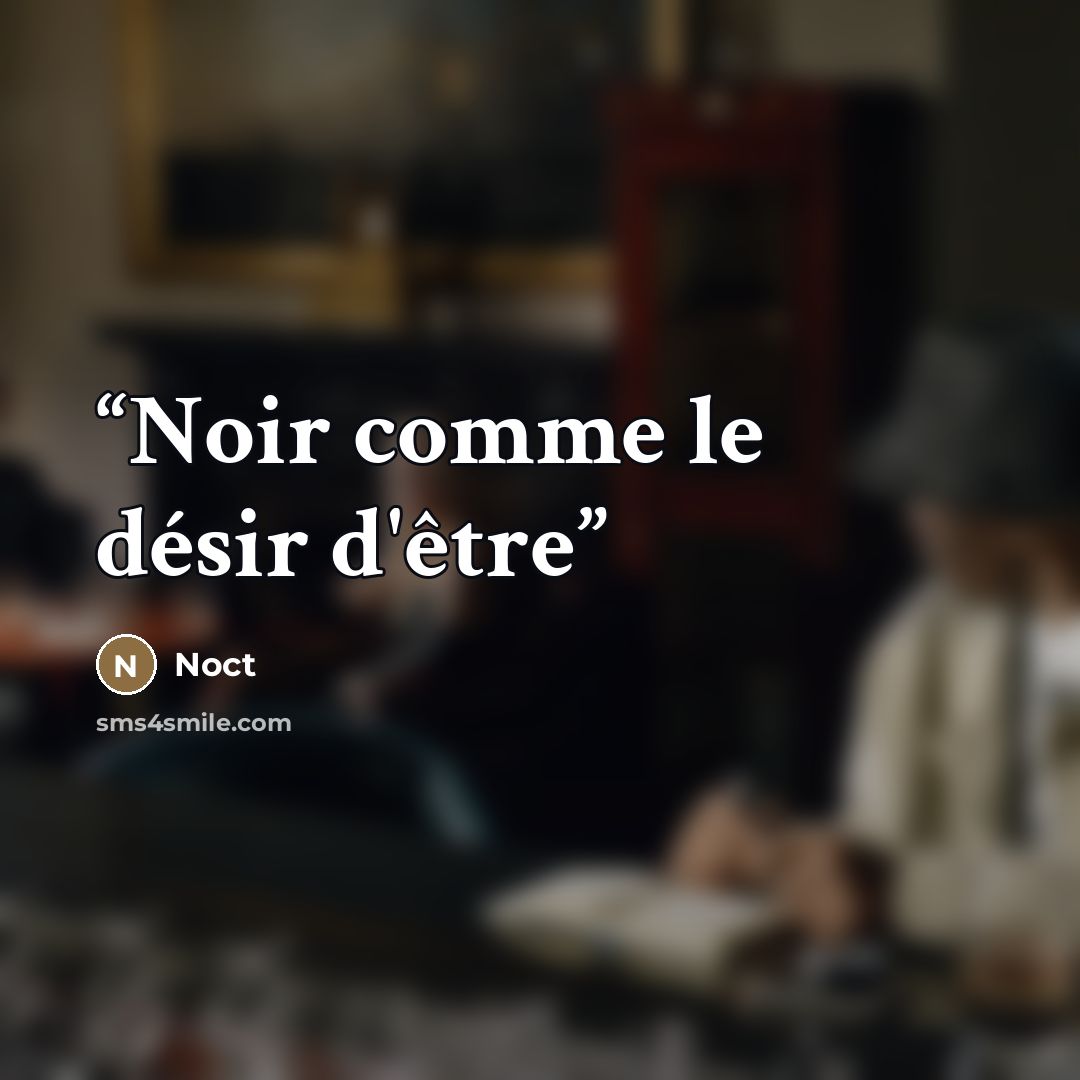 “Noir comme le désir d'être” quote by Noct