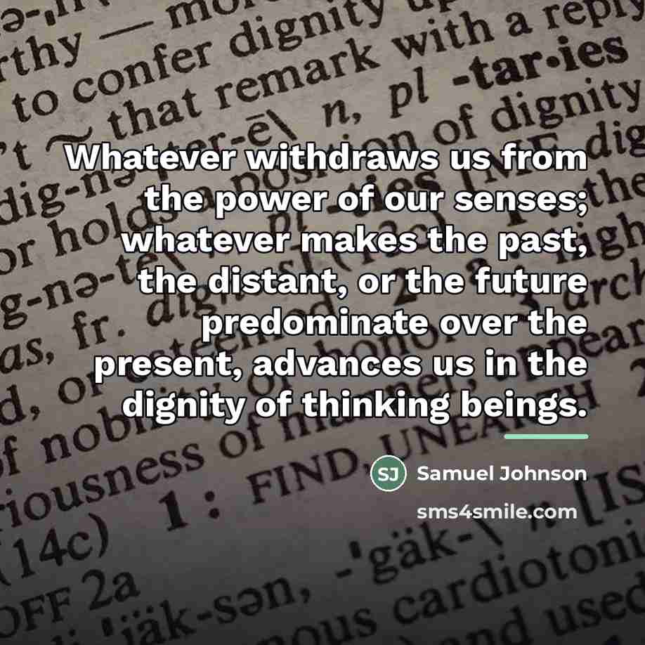 “Whatever withdraws us from the power of our senses; whatever…” quote by Samuel Johnson