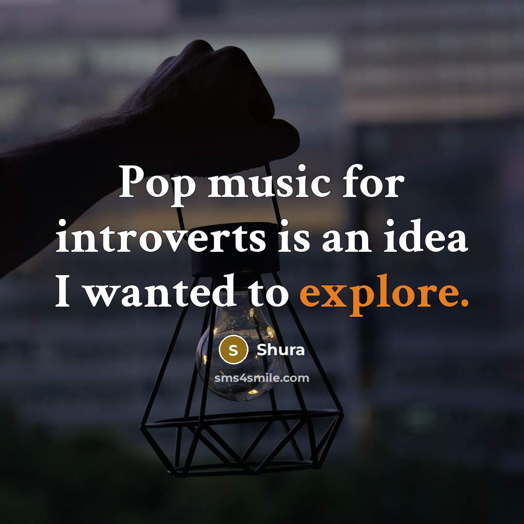 “Pop music for introverts is an idea I wanted to…” quote by Shura