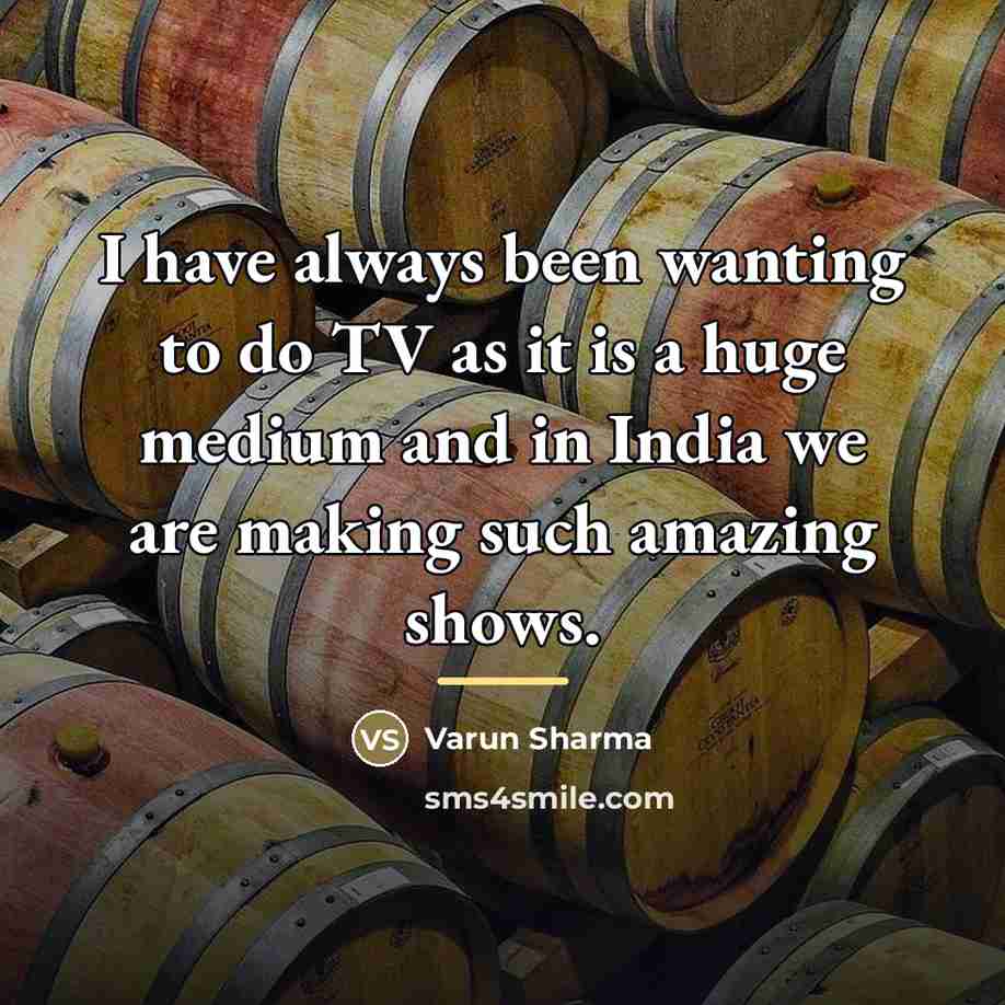 “I have always been wanting to do TV as it…” quote by Varun Sharma