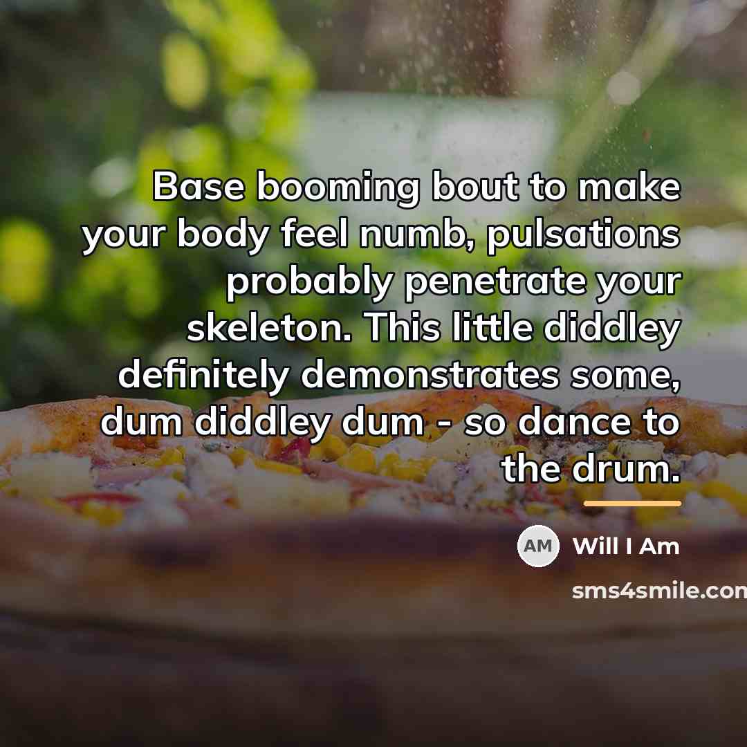 “Base booming bout to make your body feel numb, pulsations…” quote by Will I Am