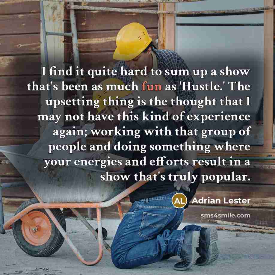“I find it quite hard to sum up a show…” quote by Adrian Lester