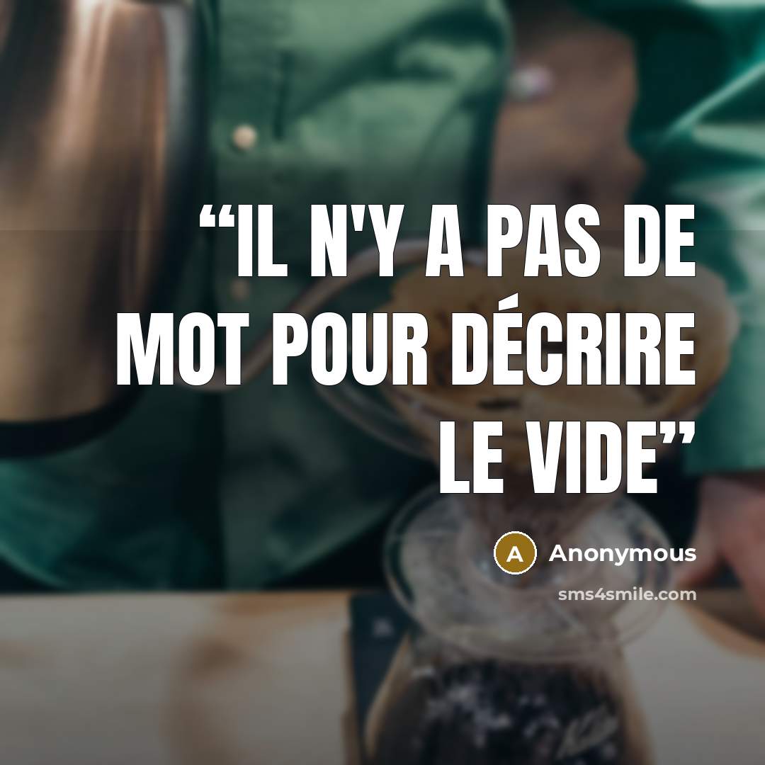 “Il n'y a pas de mot pour décrire le vide” quote by Anonymous