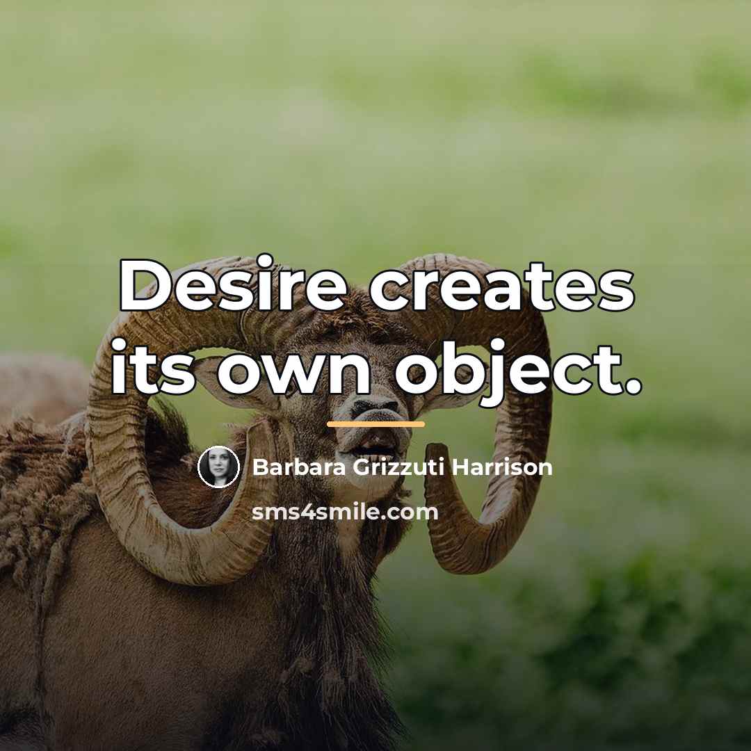 “Desire creates its own object.…” quote by Barbara Grizzuti Harrison