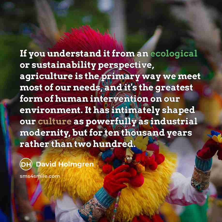 “If you understand it from an ecological or sustainability perspective,…” quote by David Holmgren