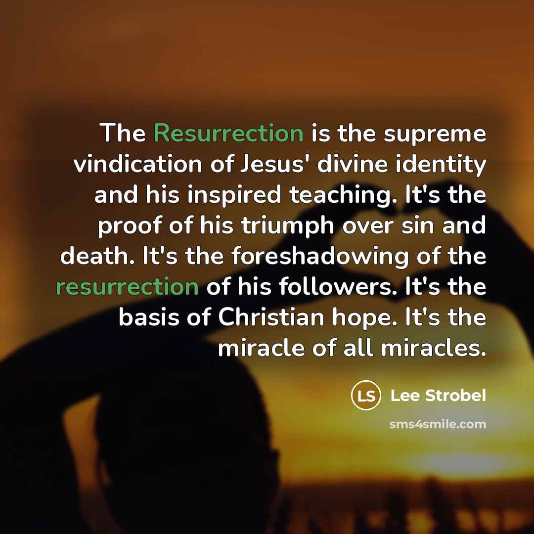 “The Resurrection is the supreme vindication of Jesus' divine identity…” quote by Lee Strobel