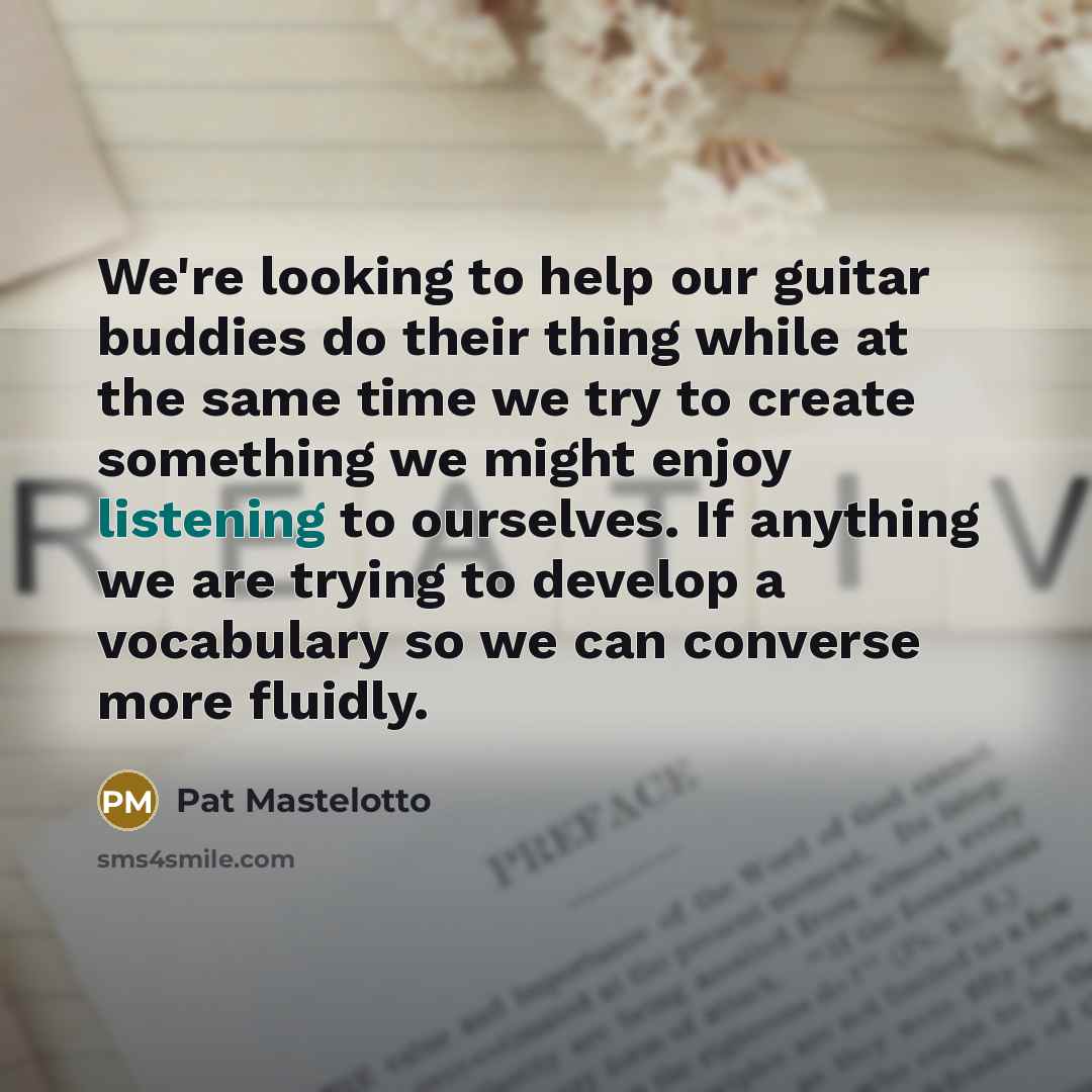 “We're looking to help our guitar buddies do their thing…” quote by Pat Mastelotto