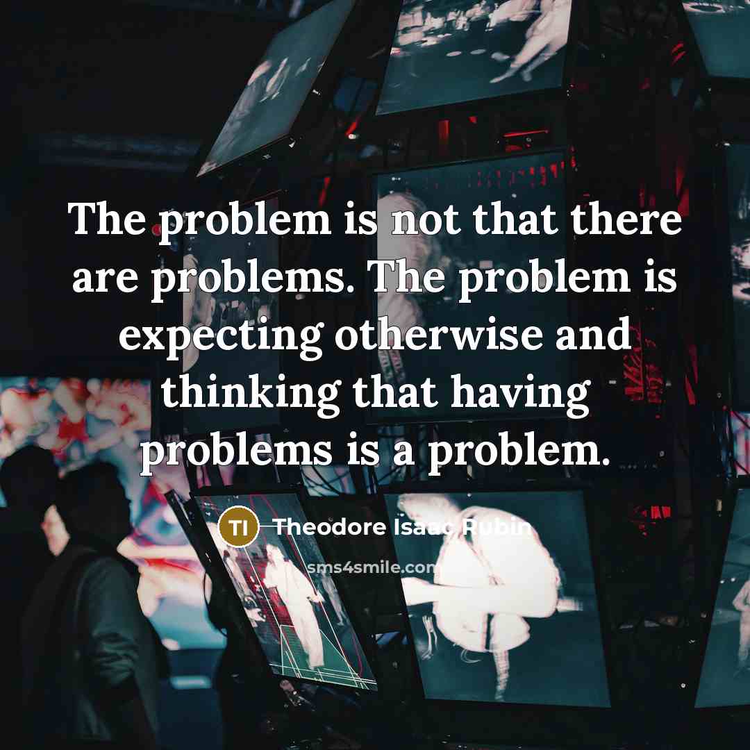 “The problem is not that there are problems. The problem…” quote by Theodore Isaac Rubin