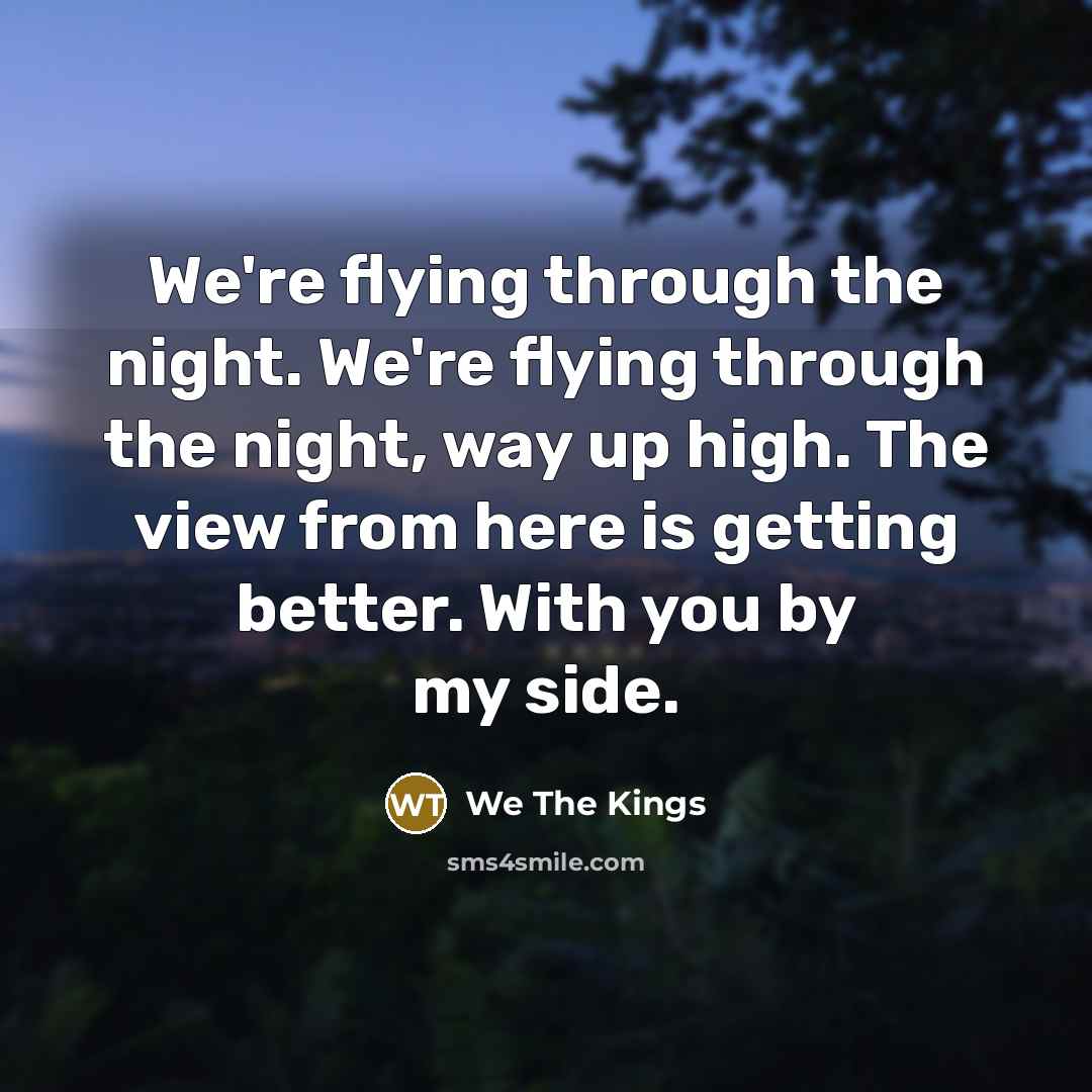 “We're flying through the night. We're flying through the night,…” quote by We The Kings