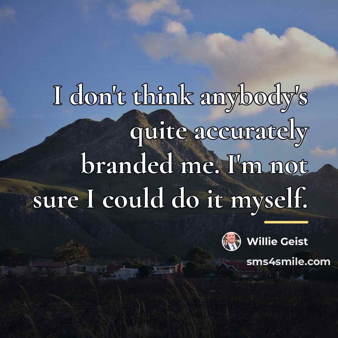 “I don't think anybody's quite accurately branded me. I'm not…” quote by Willie Geist