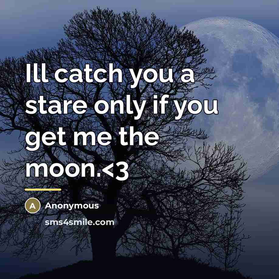 “Ill catch you a stare only if you get me the moon.” quote by Anonymous
