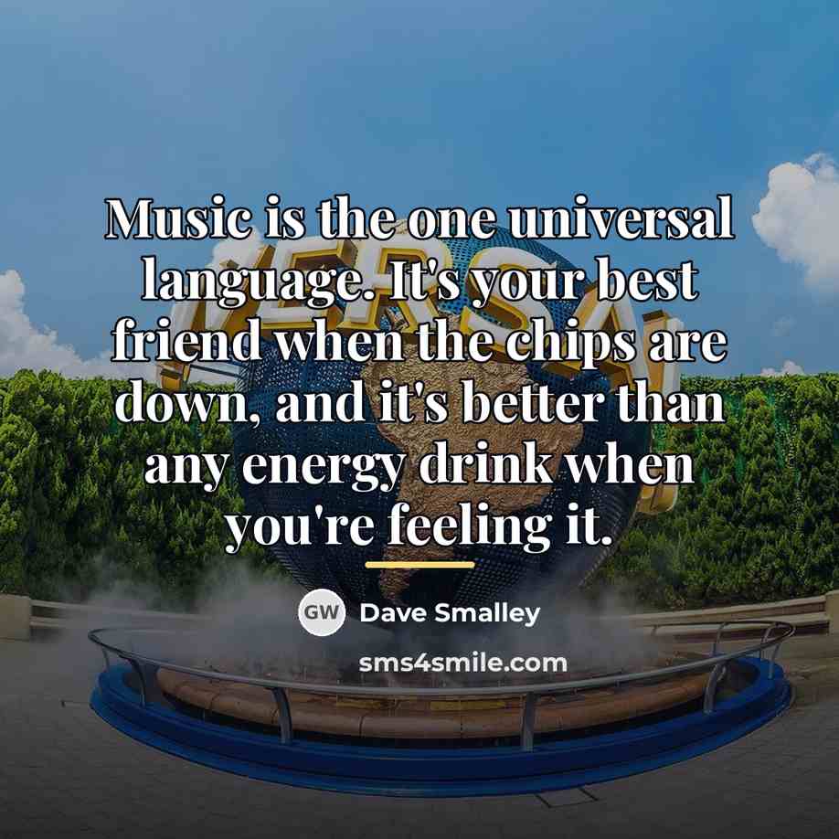 “Music is the one universal language. It's your best friend…” quote by Dave Smalley