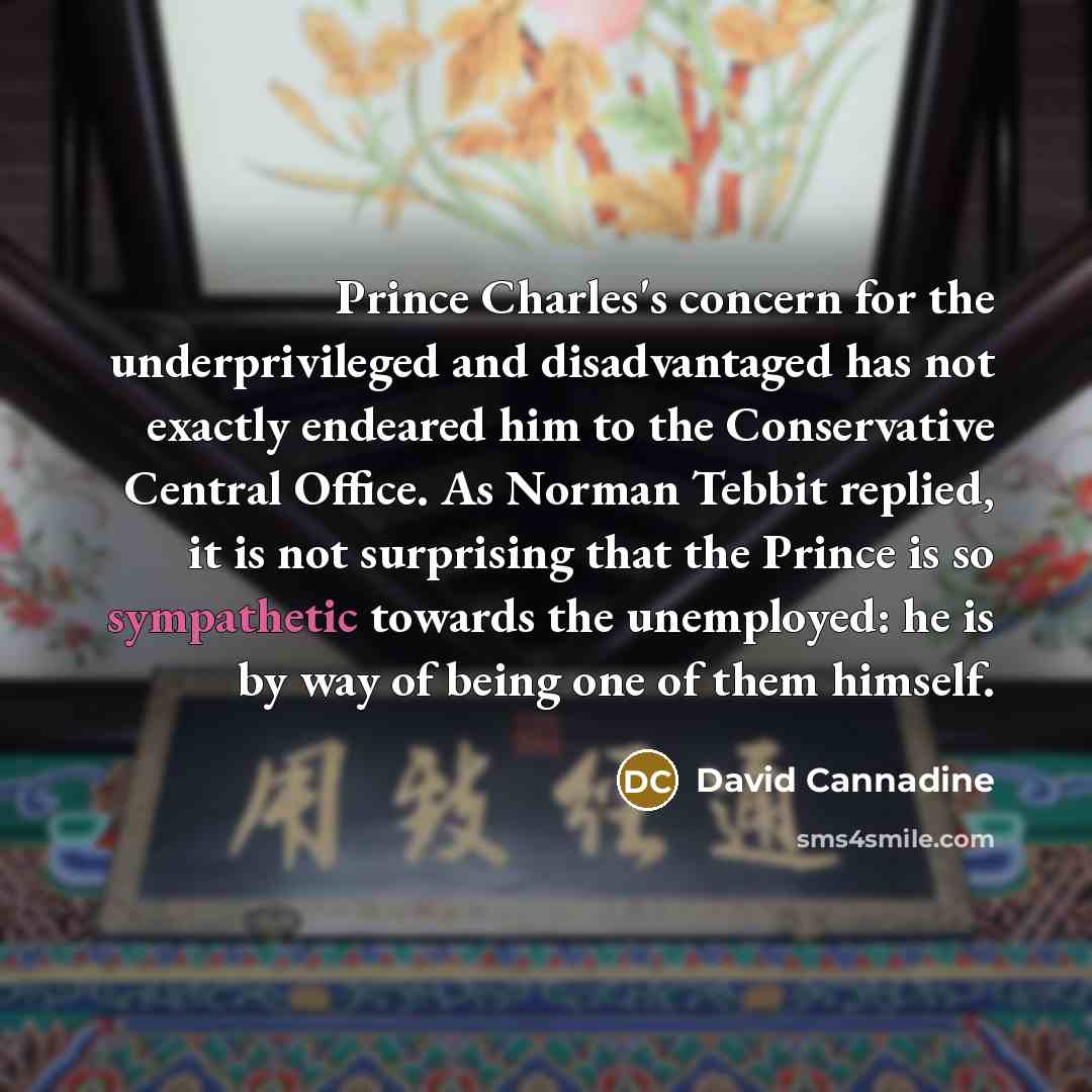 “Prince Charles's concern for the underprivileged and disadvantaged has not…” quote by David Cannadine