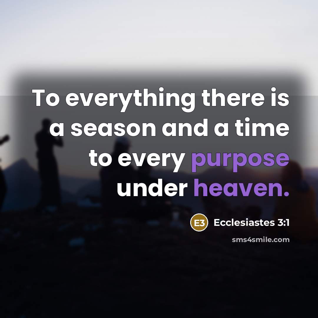 “To everything there is a season and a time to every purpose under heaven.” quote by Ecclesiastes 3:1