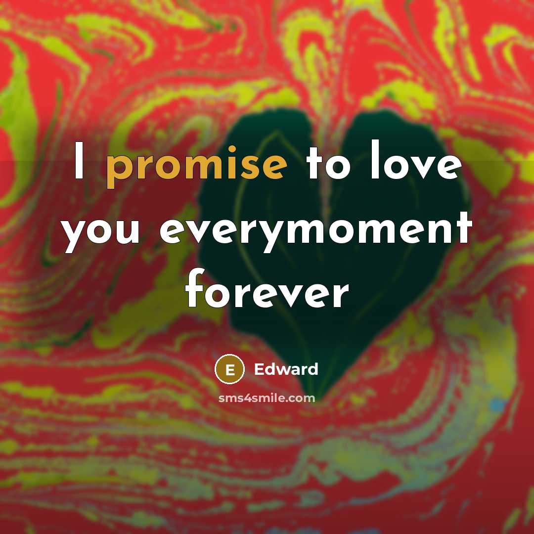 “I promise to love you everymoment forever” quote by Edward