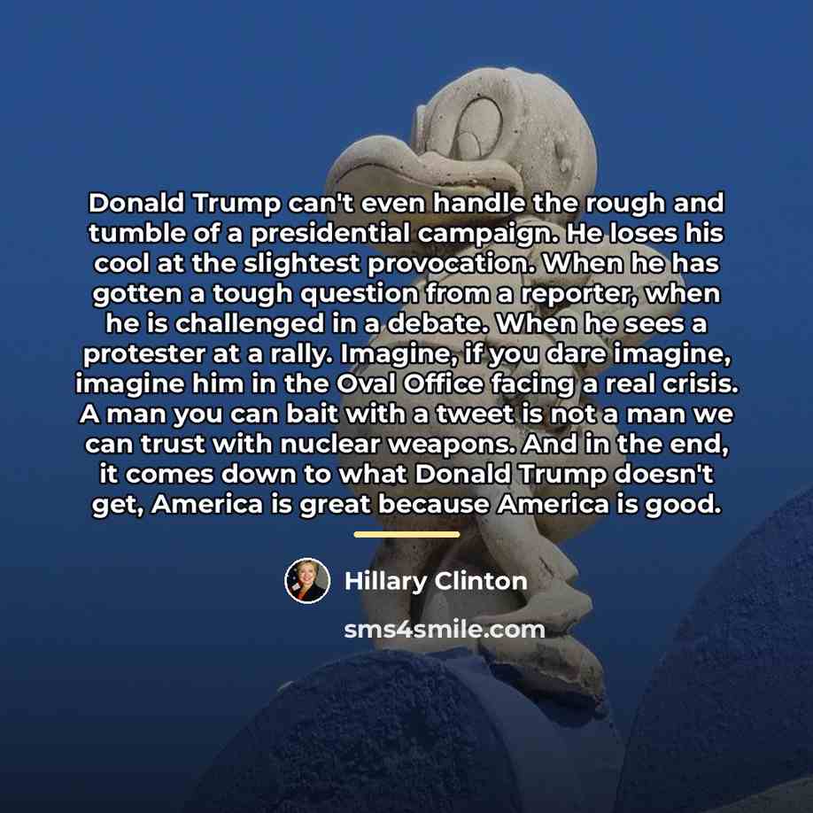 “Donald Trump can't even handle the rough and tumble of…” quote by Hillary Clinton