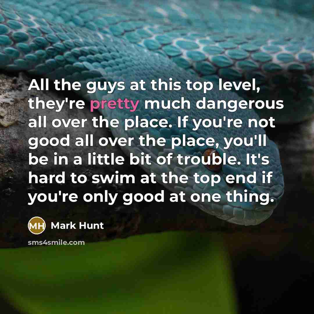 “All the guys at this top level, they're pretty much…” quote by Mark Hunt