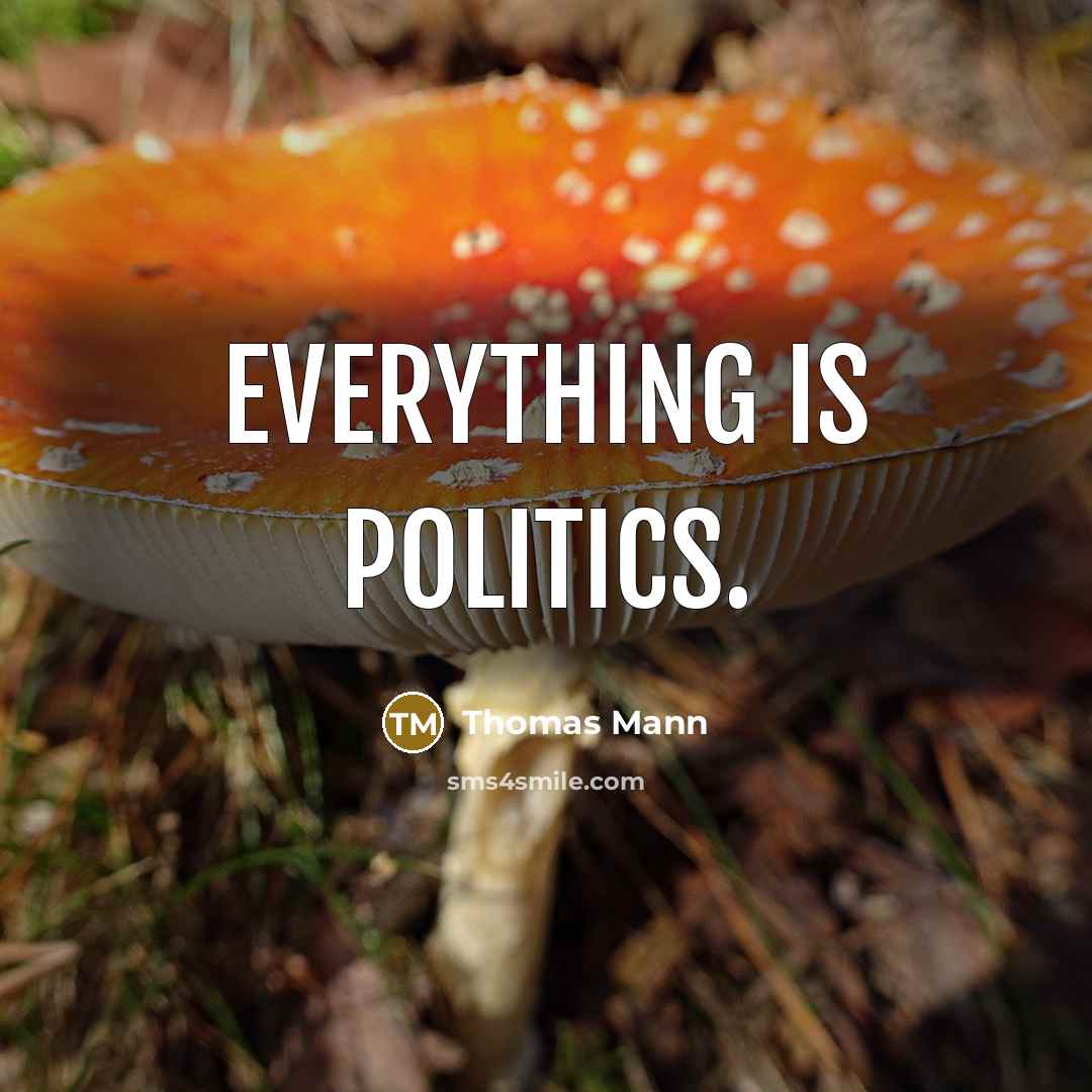 “Everything is politics.…” quote by Thomas Mann