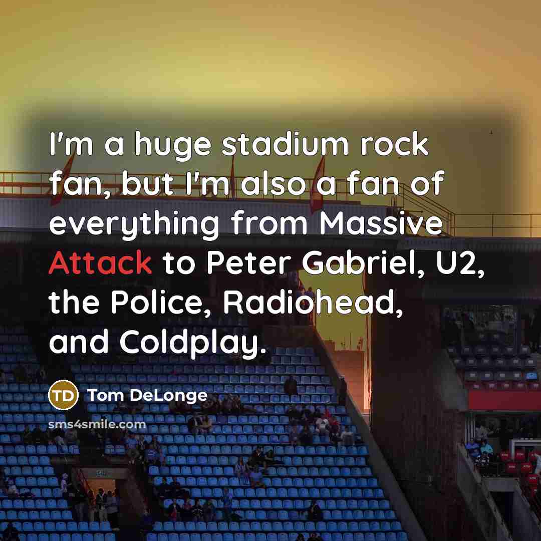 “I'm a huge stadium rock fan, but I'm also a…” quote by Tom DeLonge