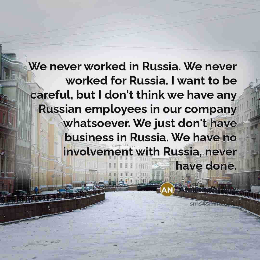 “We never worked in Russia. We never worked for Russia.…” quote by Alexander Nix