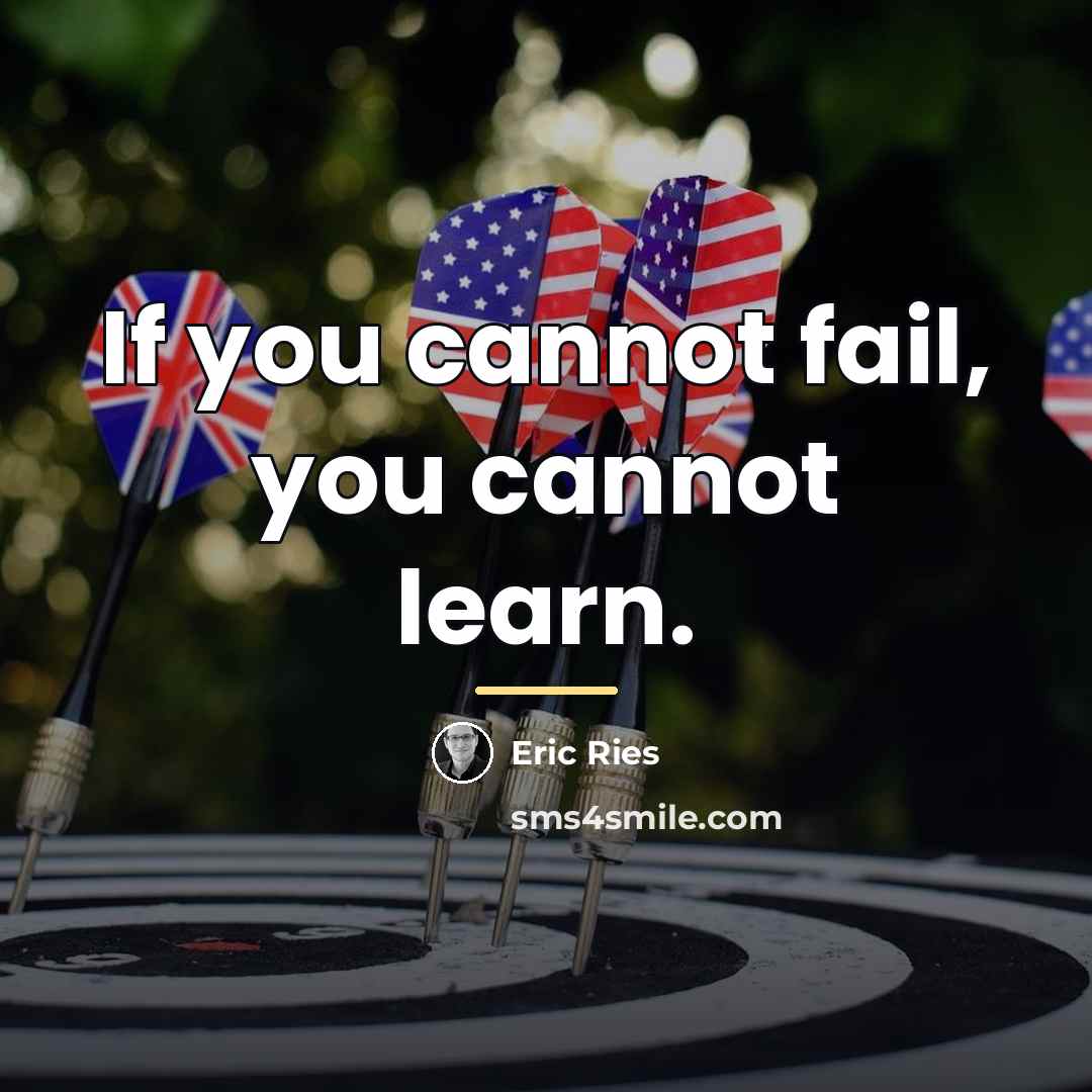 “If you cannot fail, you cannot learn.…” quote by Eric Ries