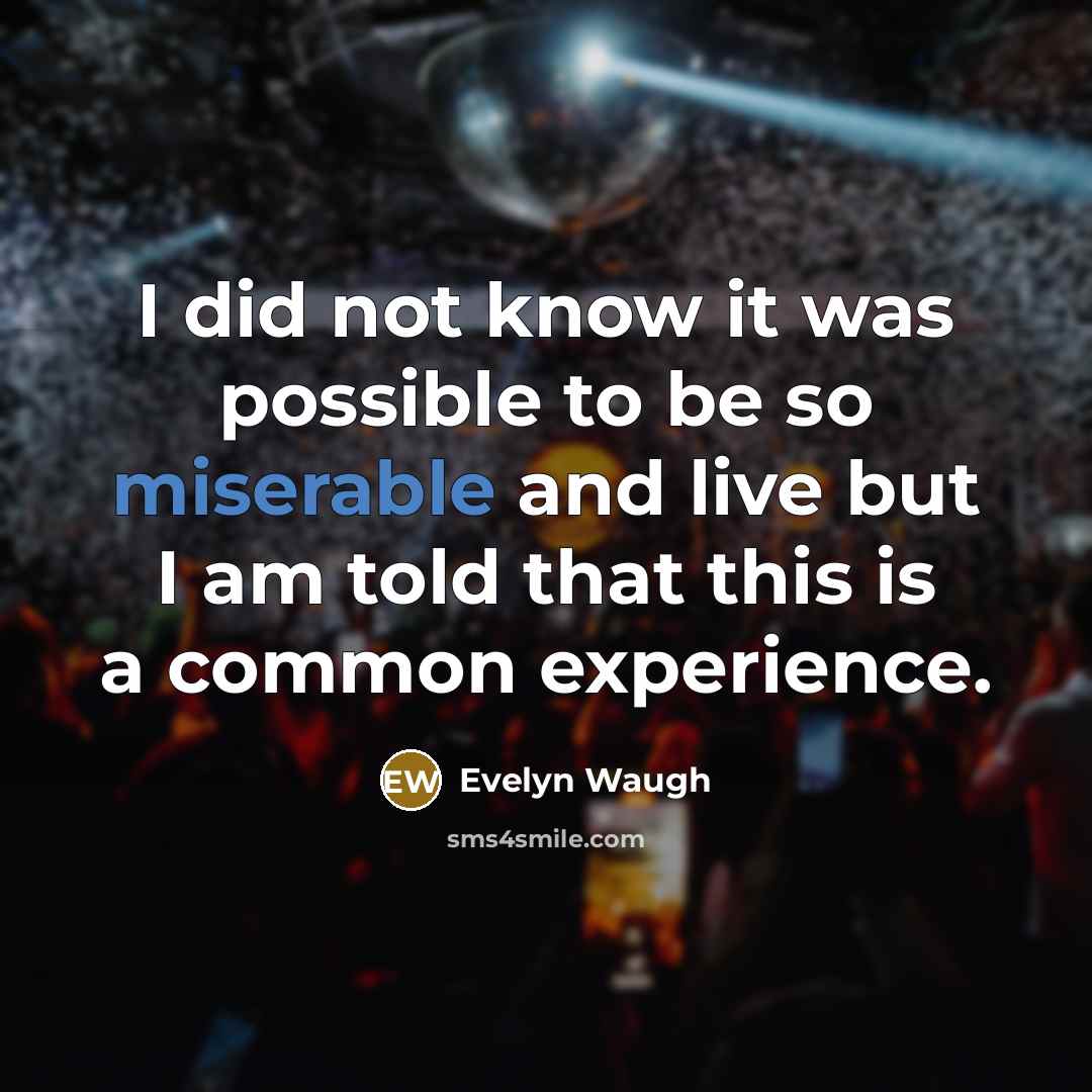 “I did not know it was possible to be so…” quote by Evelyn Waugh